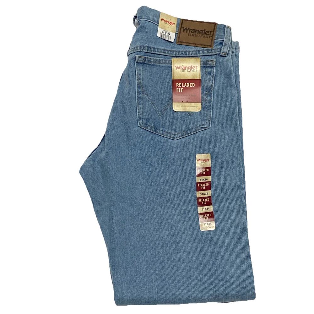 Wrangler Rugged Wear Mens Blue Jeans 31x34 Relaxed Fit NWT